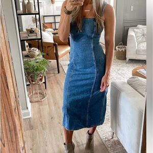 Love Tree Denim stretch bodycon Midi Dress Sz large 10 12 NWT